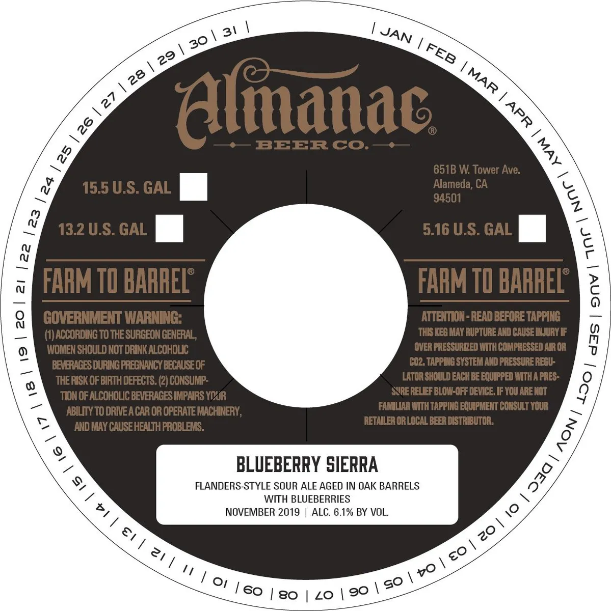 Blueberry Sierra — full label as filed with TTB