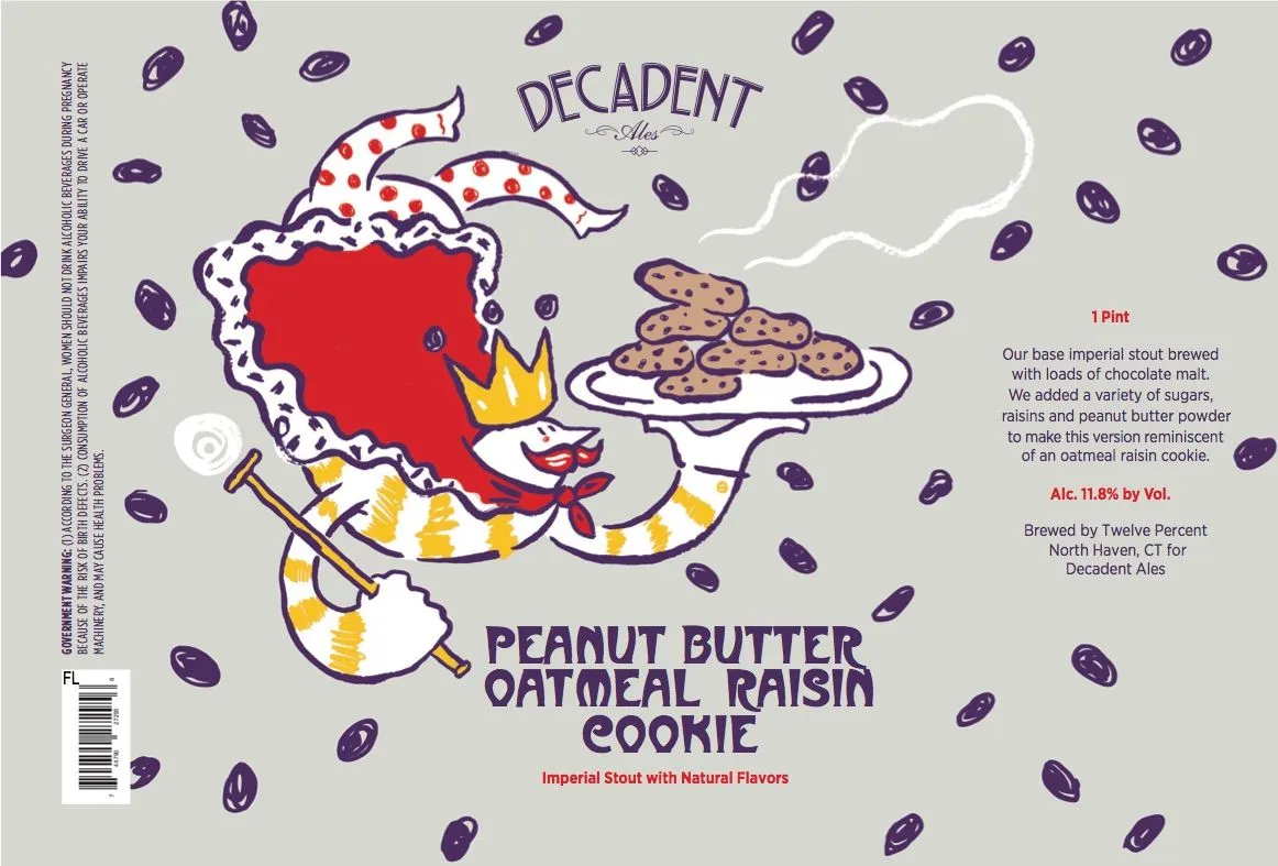 Peanut Butter Oatmeal Raisin Cookie — full label as filed with TTB