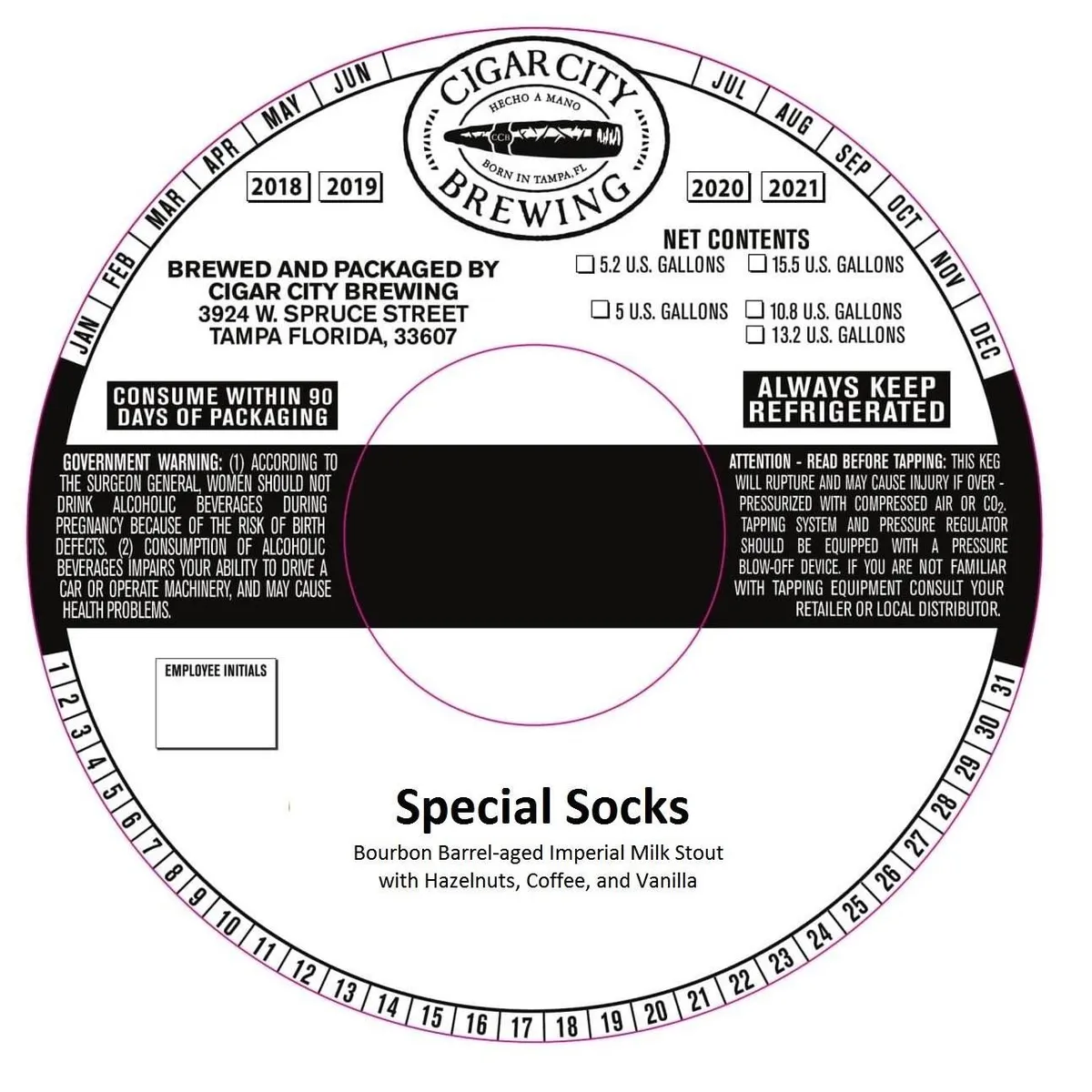 Special Socks — full label as filed with TTB