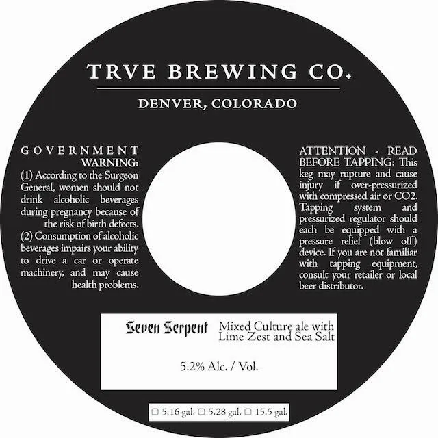 Seven Serpent Mixed Culture Ale with Lime Zest and Sea Salt — full label as filed with TTB