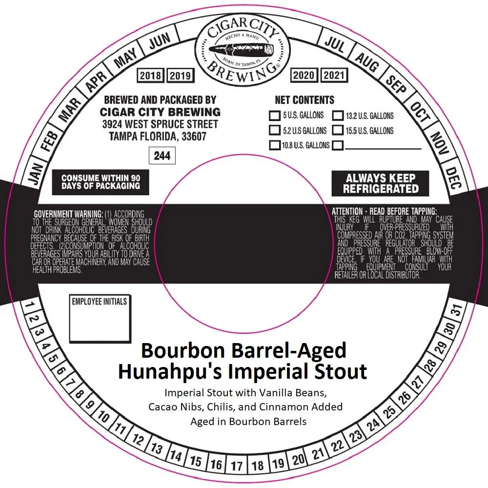 Bourbon Barrel-Aged Hunahpu's Imperial Stout label