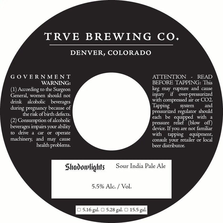 Shadowlights — full label as filed with TTB