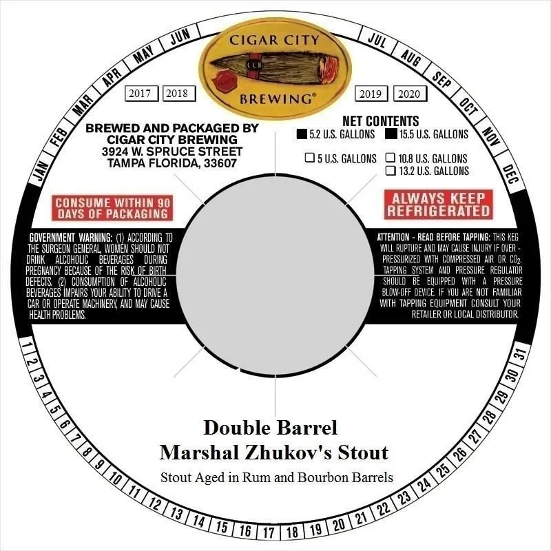 Double Barrel Marshal Zhukov's Stout label