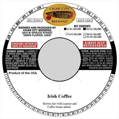 Irish Coffee label