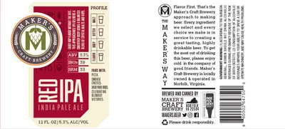 Red IPA label