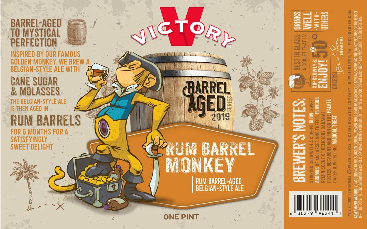 Rum Barrel Monkey label