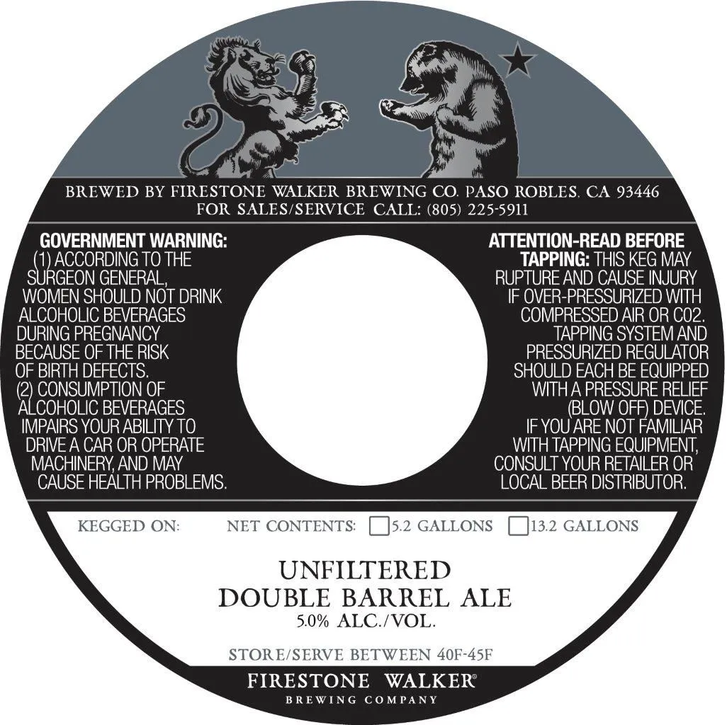 Unfiltered Double Barrel Ale label