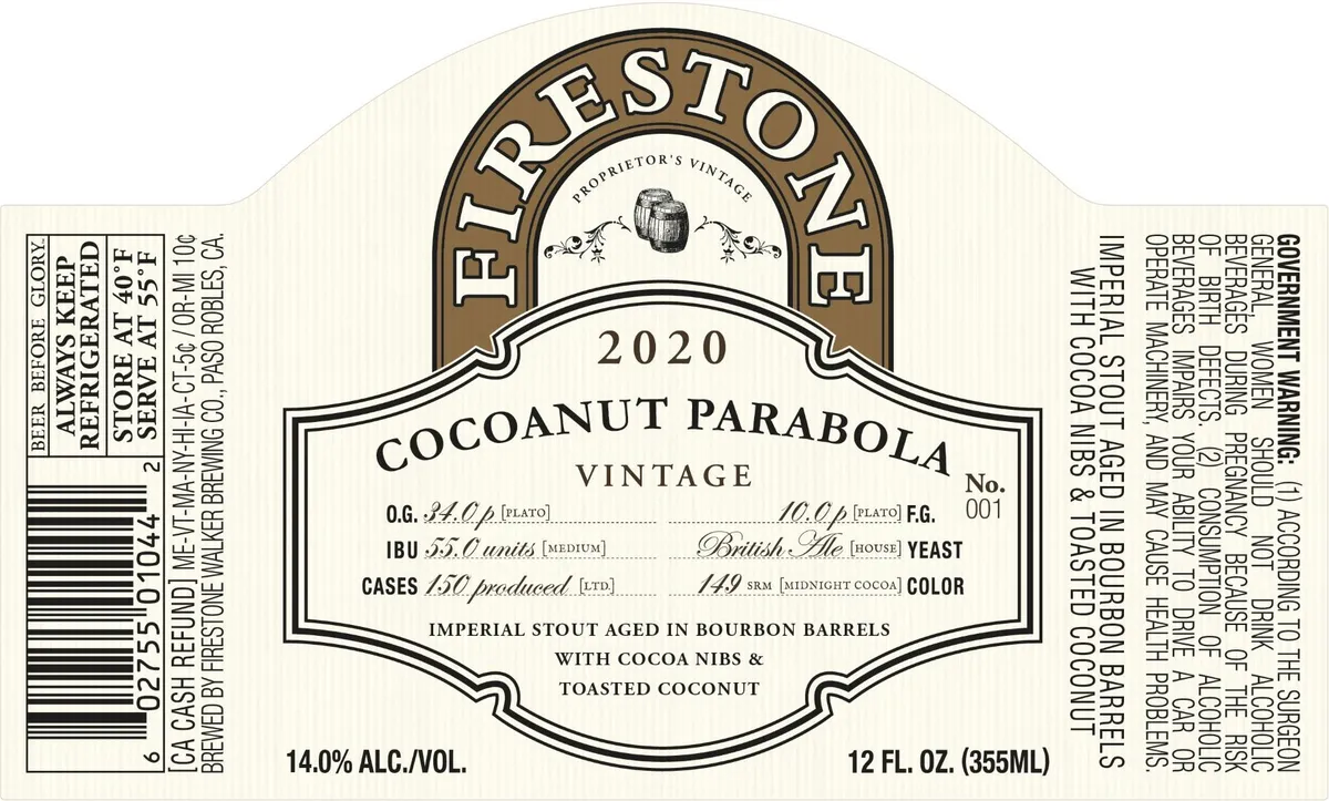 2020 Cocoanut Parabola Vintage label