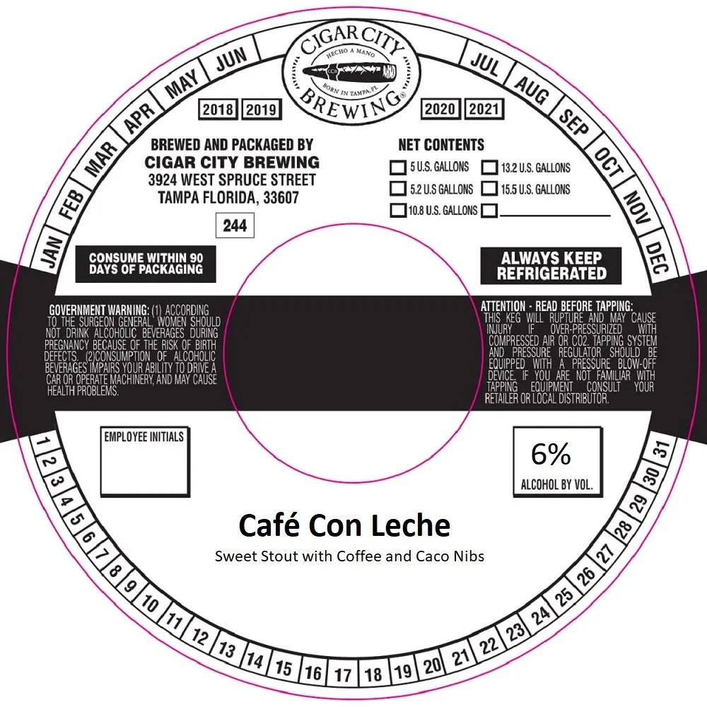 Café Con Leche label