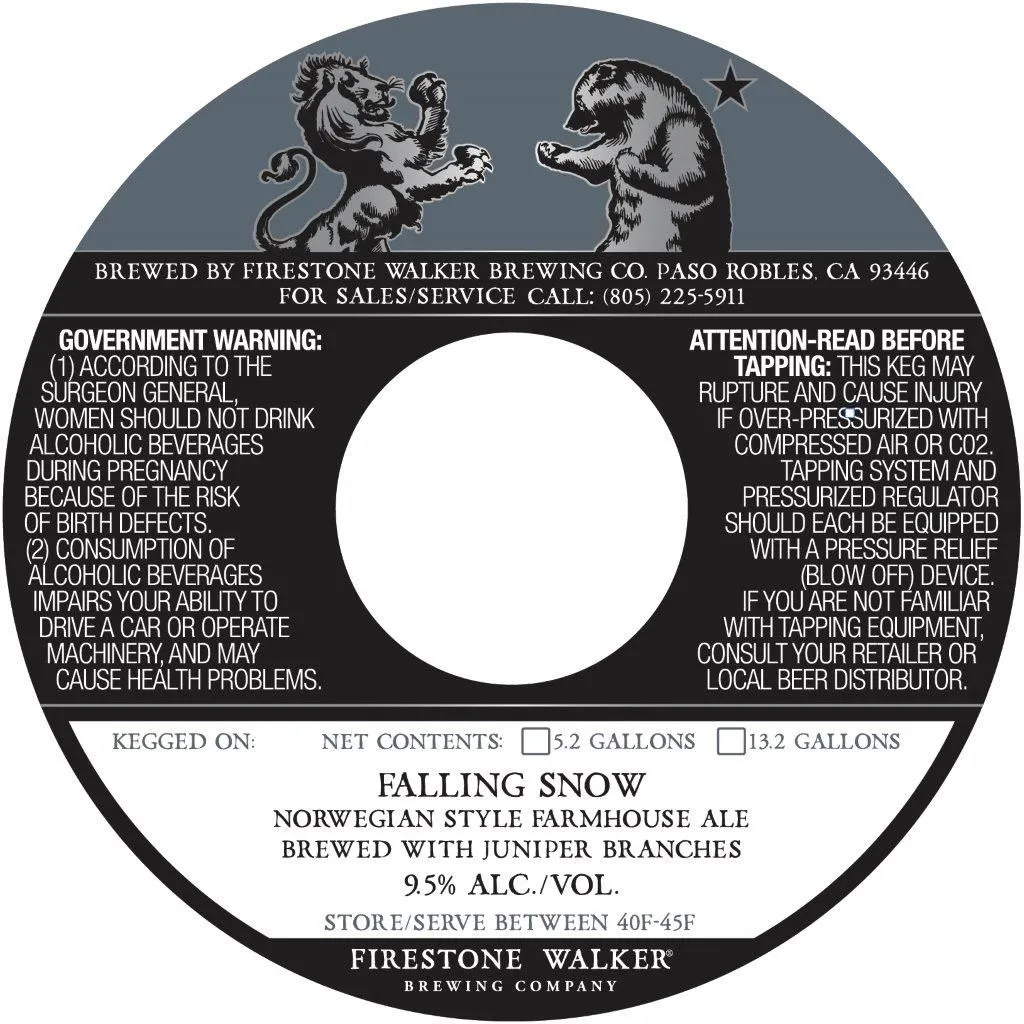 Falling Snow — full label as filed with TTB