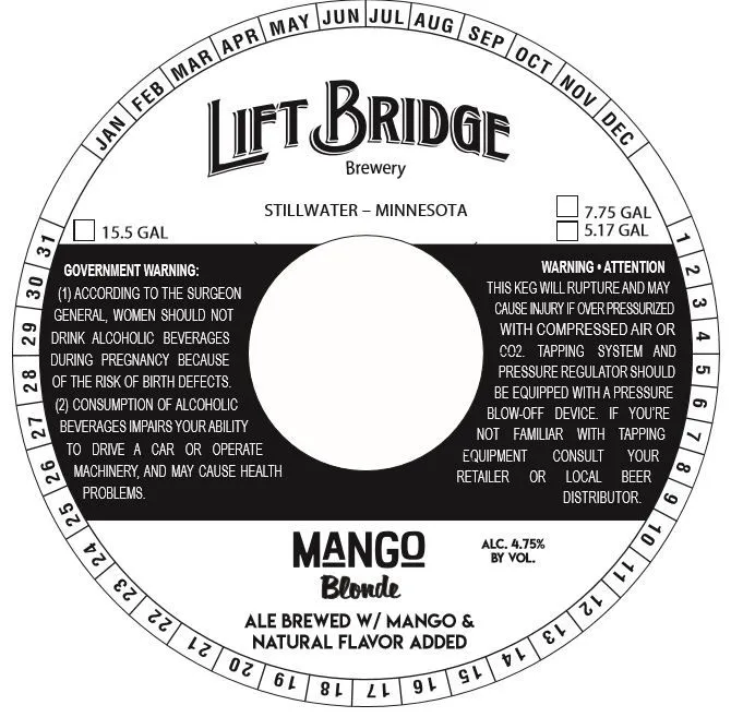 Mango Blonde — full label as filed with TTB
