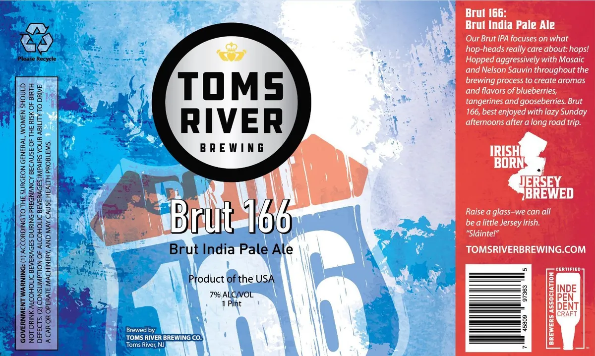 Brut 166 — full label as filed with TTB