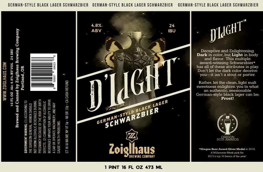 D'Light — full label as filed with TTB