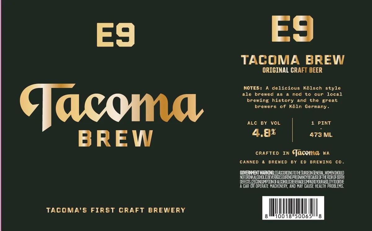 Tacoma Brew — full label as filed with TTB
