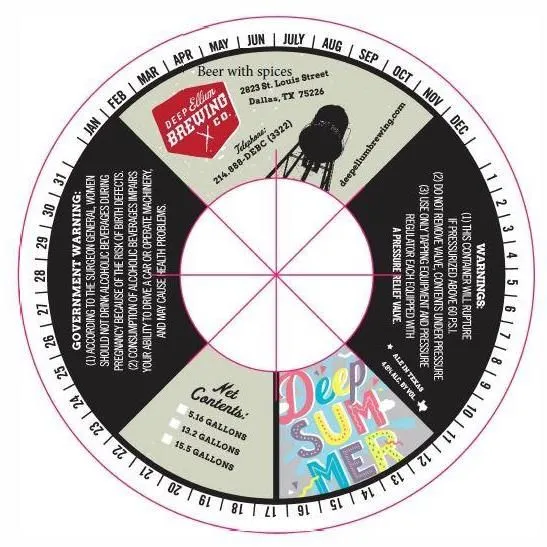 Deep Summer — full label as filed with TTB