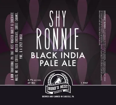 Shy Ronnie Black India Pale Ale label