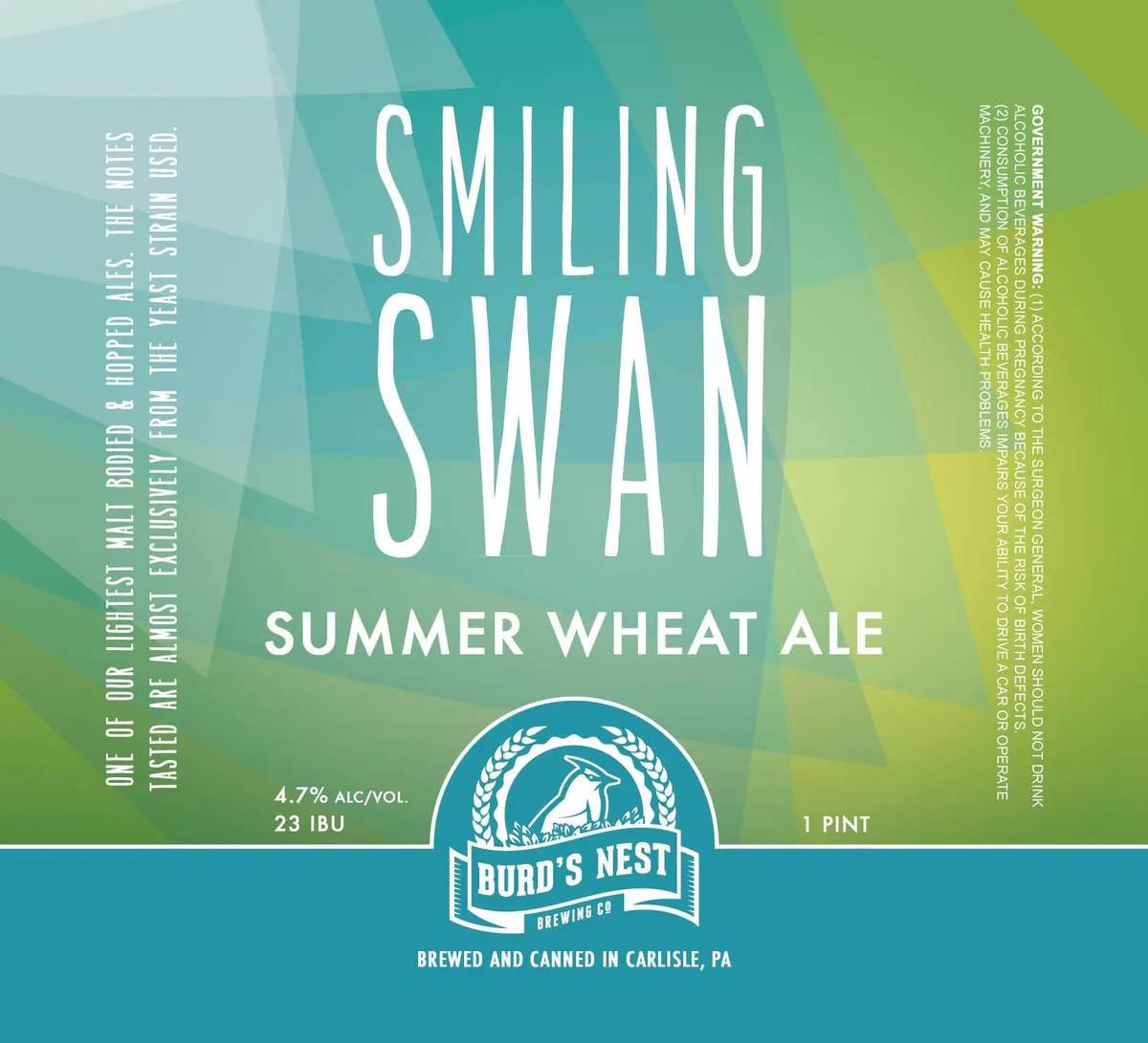 Smiling Swan Summer Wheat Ale — full label as filed with TTB
