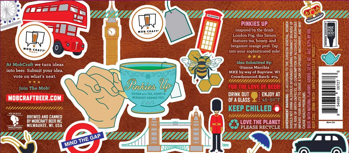 Pinkies Up — full label as filed with TTB