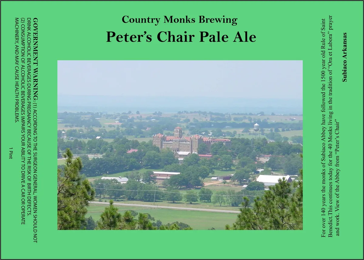 Peter's Chair Pale Ale label art — COUNTRY MONKS BREWING