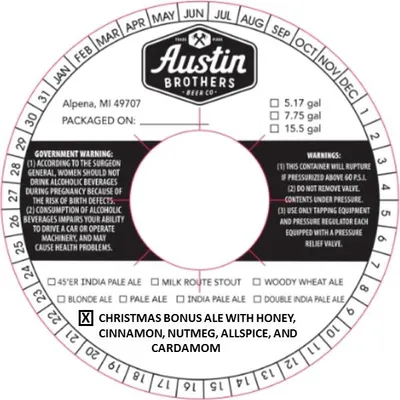 Christmas Bonus Ale label