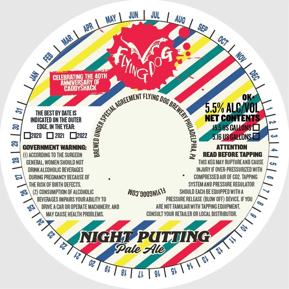 Night Putting Pale Ale — full label as filed with TTB