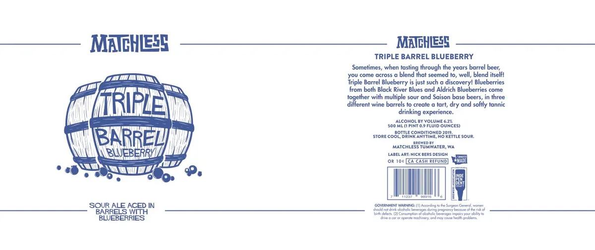 Triple Barrel Blueberry — full label as filed with TTB