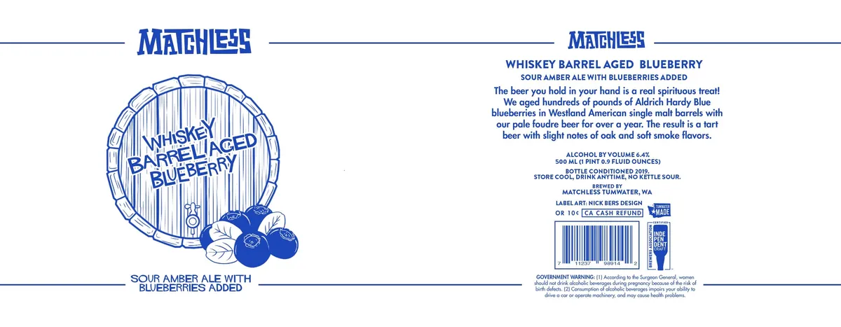 Whiskey Barrel Aged Blueberry — full label as filed with TTB