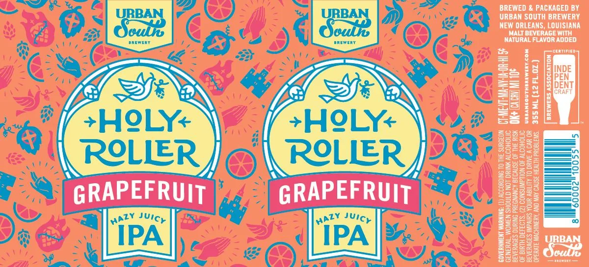 Holy Roller Grapefruit label art — URBAN SOUTH