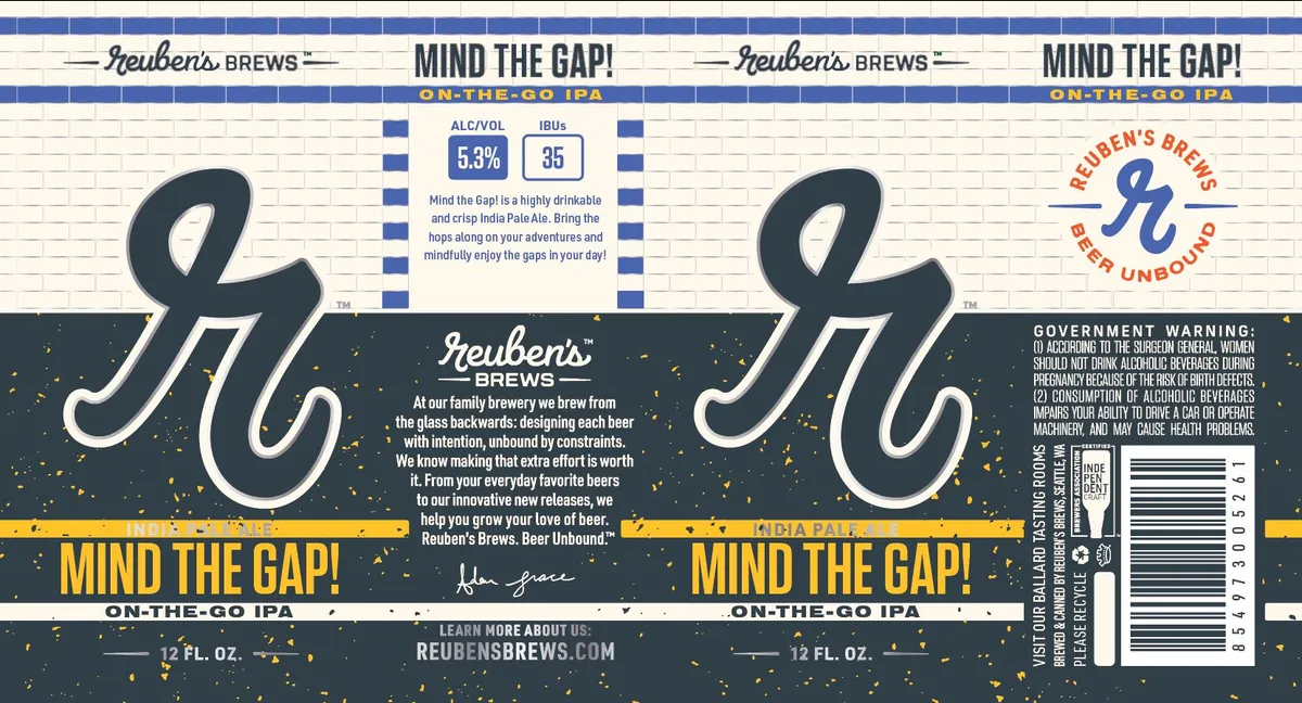 Mind The Gap label art — REUBEN'S BREWS