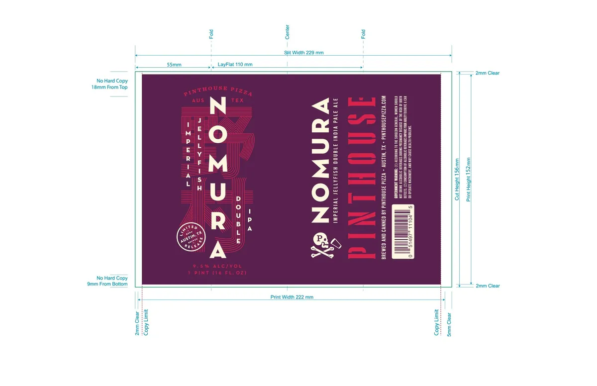 Nomura Imperial Jellyfish Double India Pale Ale — full label as filed with TTB
