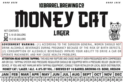 Money Cat label