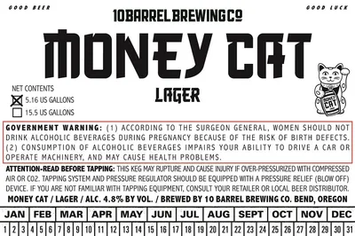 Money Cat label