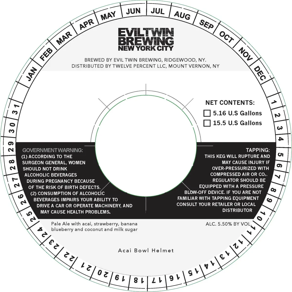 Acai Bowl Helmet label art — EVIL TWIN BREWING NEW YORK CITY