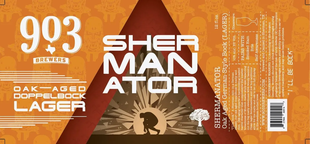Shermanator — full label as filed with TTB