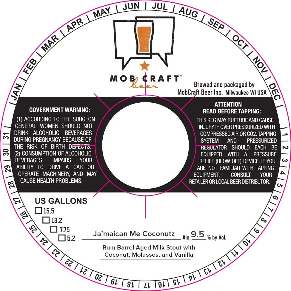 Ja'maican Me Coconutz — full label as filed with TTB