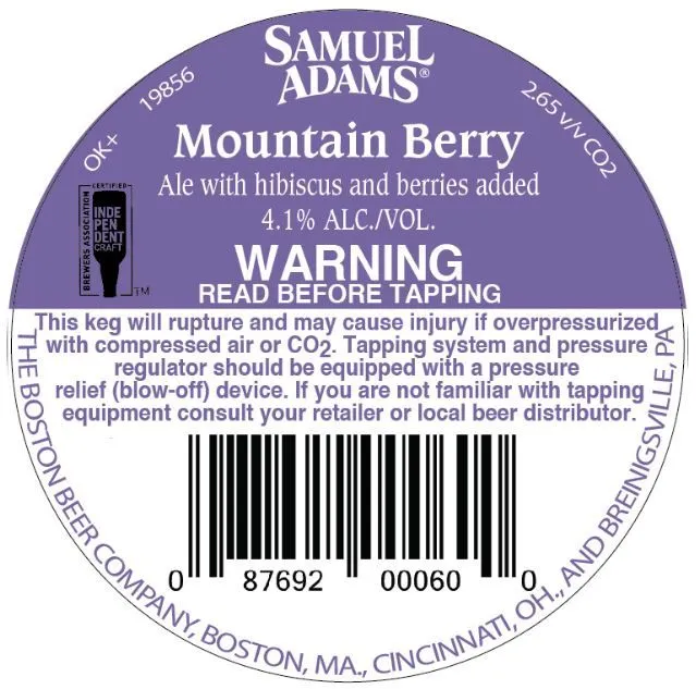 Mountain Berry — full label as filed with TTB