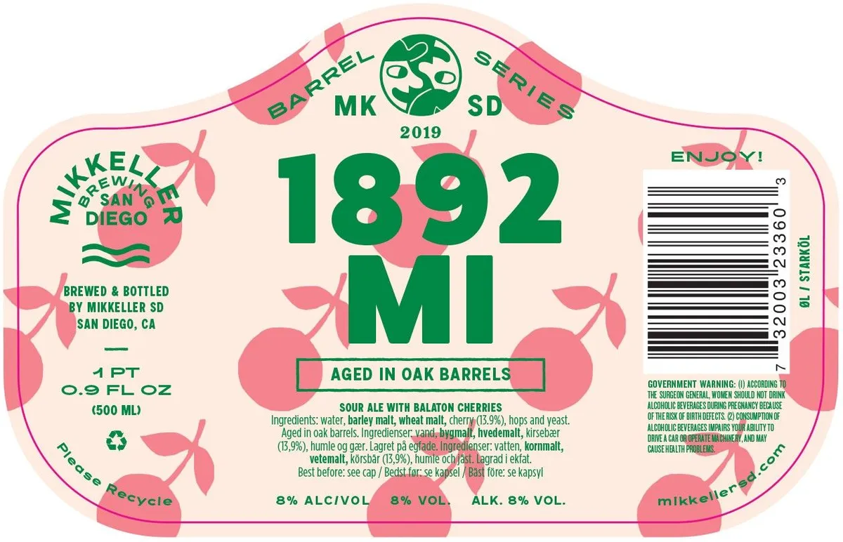 1892 MI — full label as filed with TTB