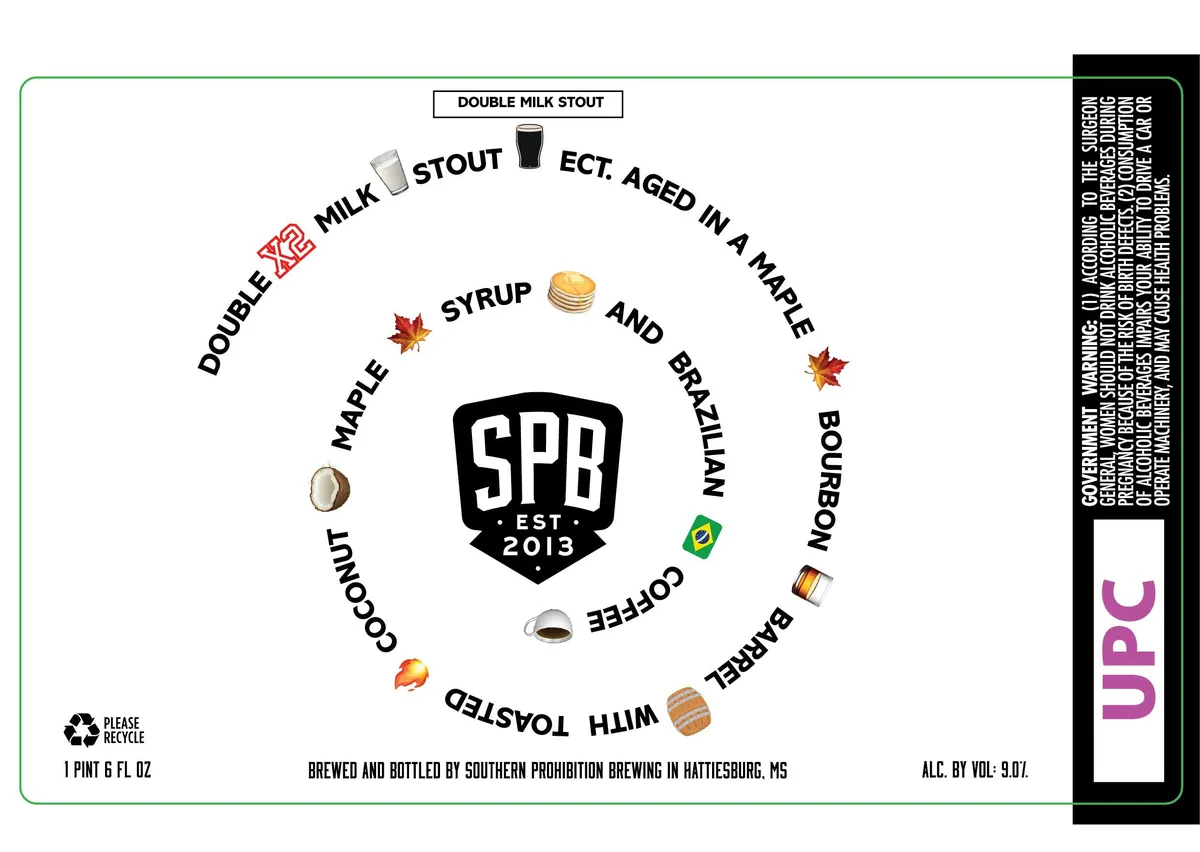 Double Milk Stout Etc — full label as filed with TTB