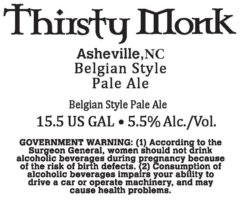Belgian Style Pale Ale — full label as filed with TTB