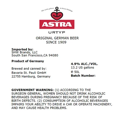 Astra Urtyp label
