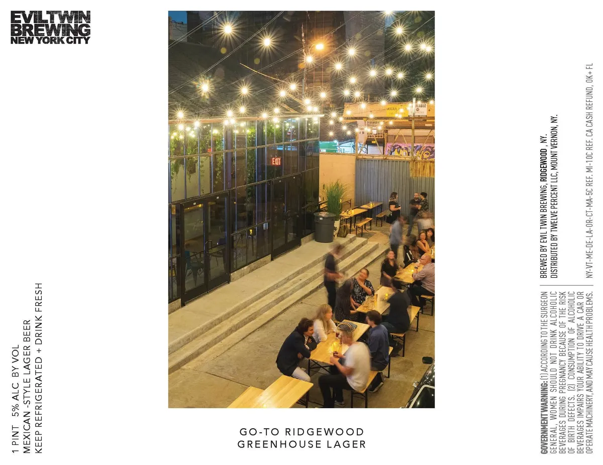 Go-To Ridgewood Greenhouse Lager — full label as filed with TTB