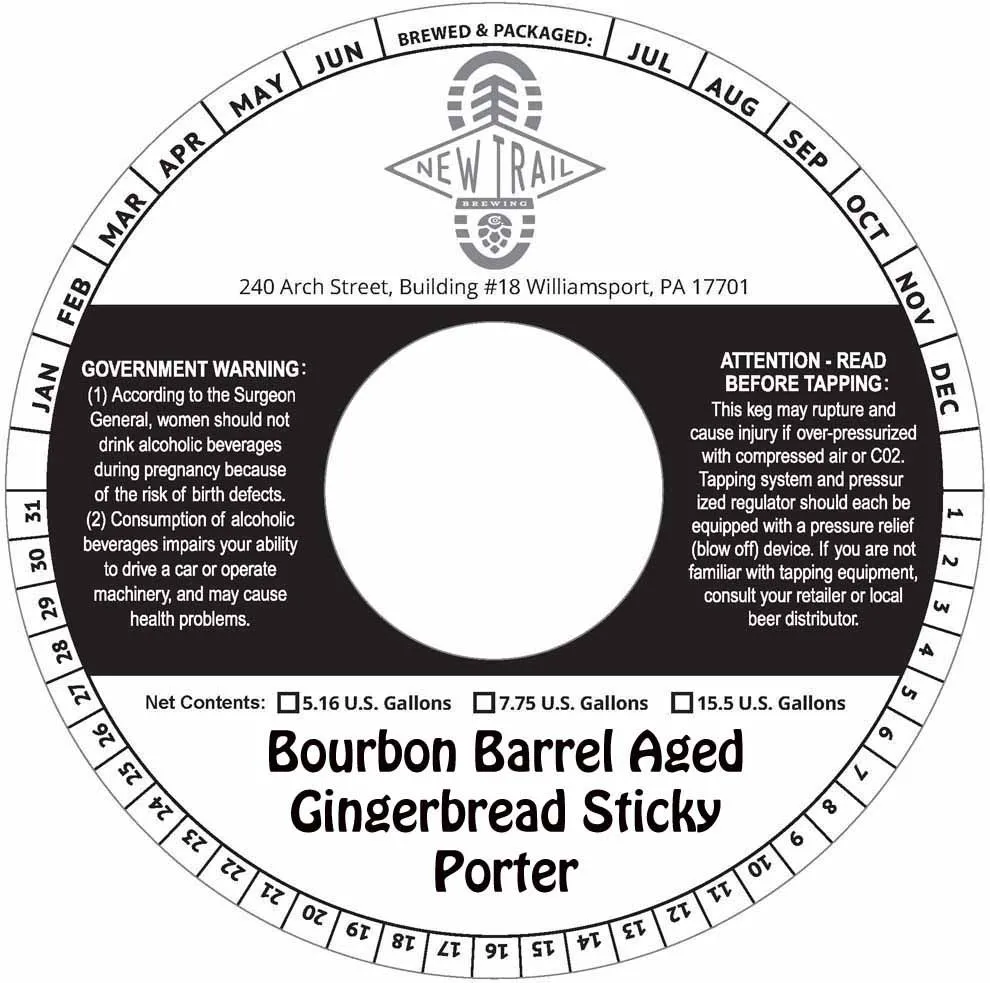 Bourbon Barrel Aged Gingerbread Sticky Porter — full label as filed with TTB