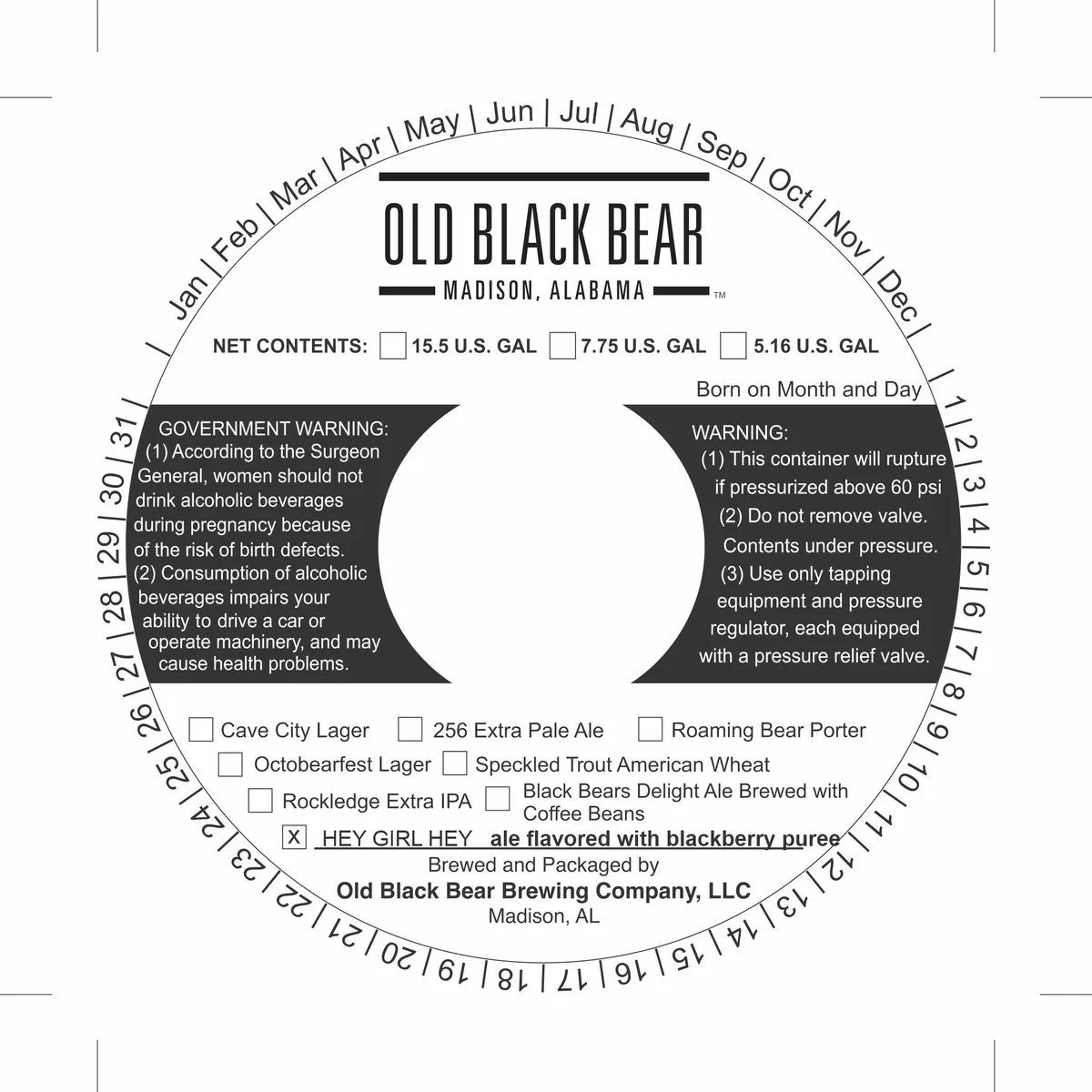 Hey Girl Hey label art — OLD BLACK BEAR