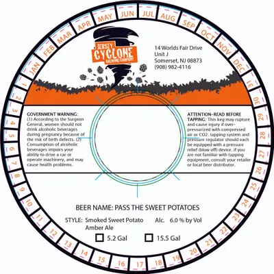 PASS THE SWEET POTATOES label