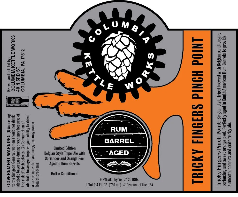 Tricky Fingers Pinch Point label art — TRICKY FINGERS PINCH POINT