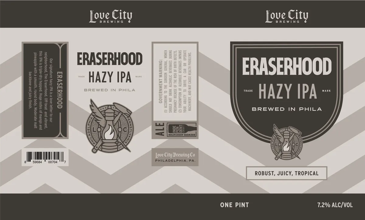 Eraserhood Hazy IPA — full label as filed with TTB