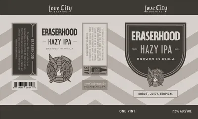 Eraserhood Hazy IPA label