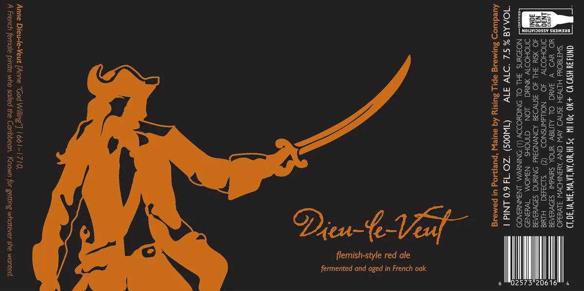 Dieu-le-Veut label art — RISING TIDE BREWING COMPANY