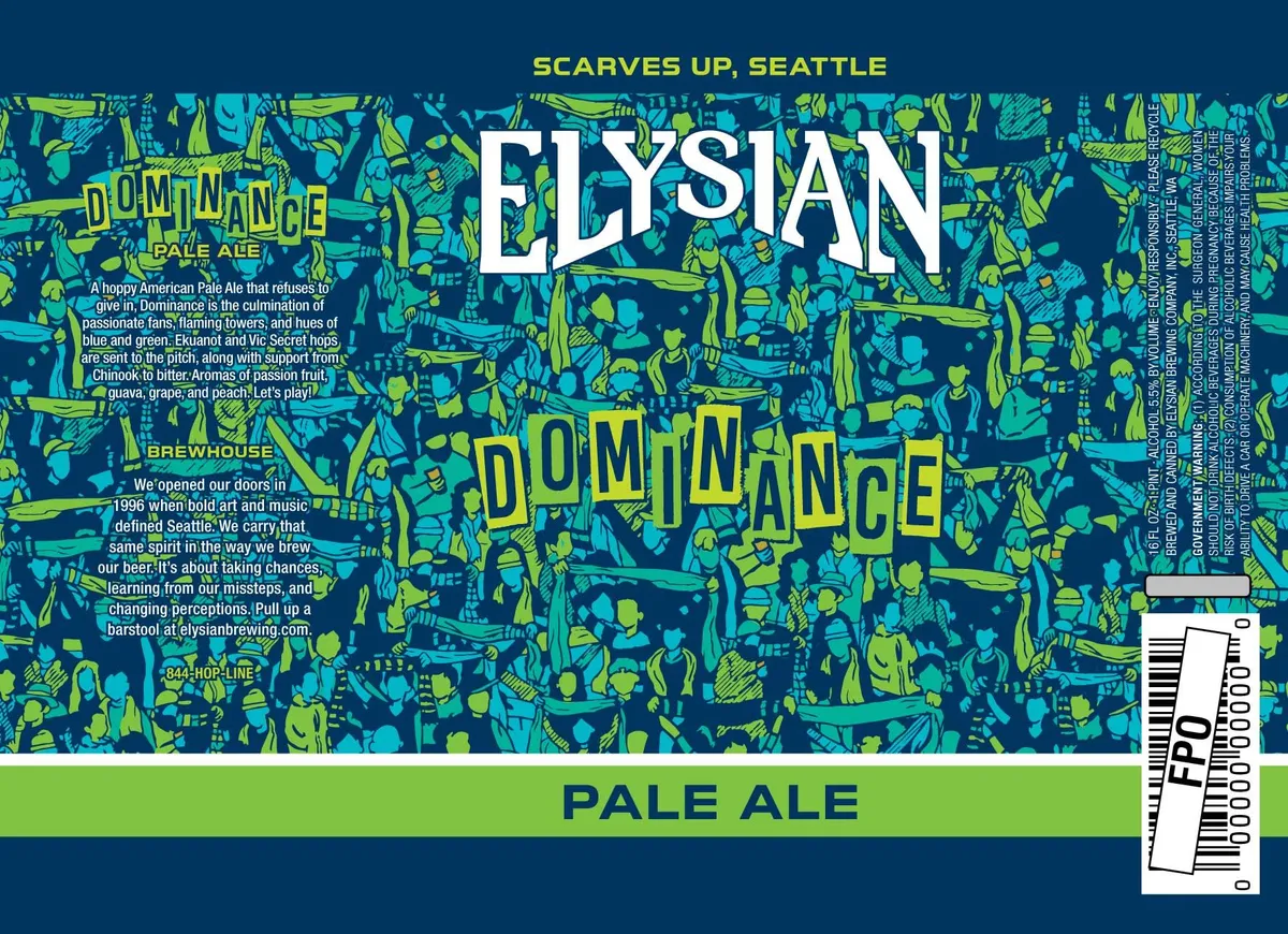 Dominance label art — ELYSIAN BREWING COMPANY