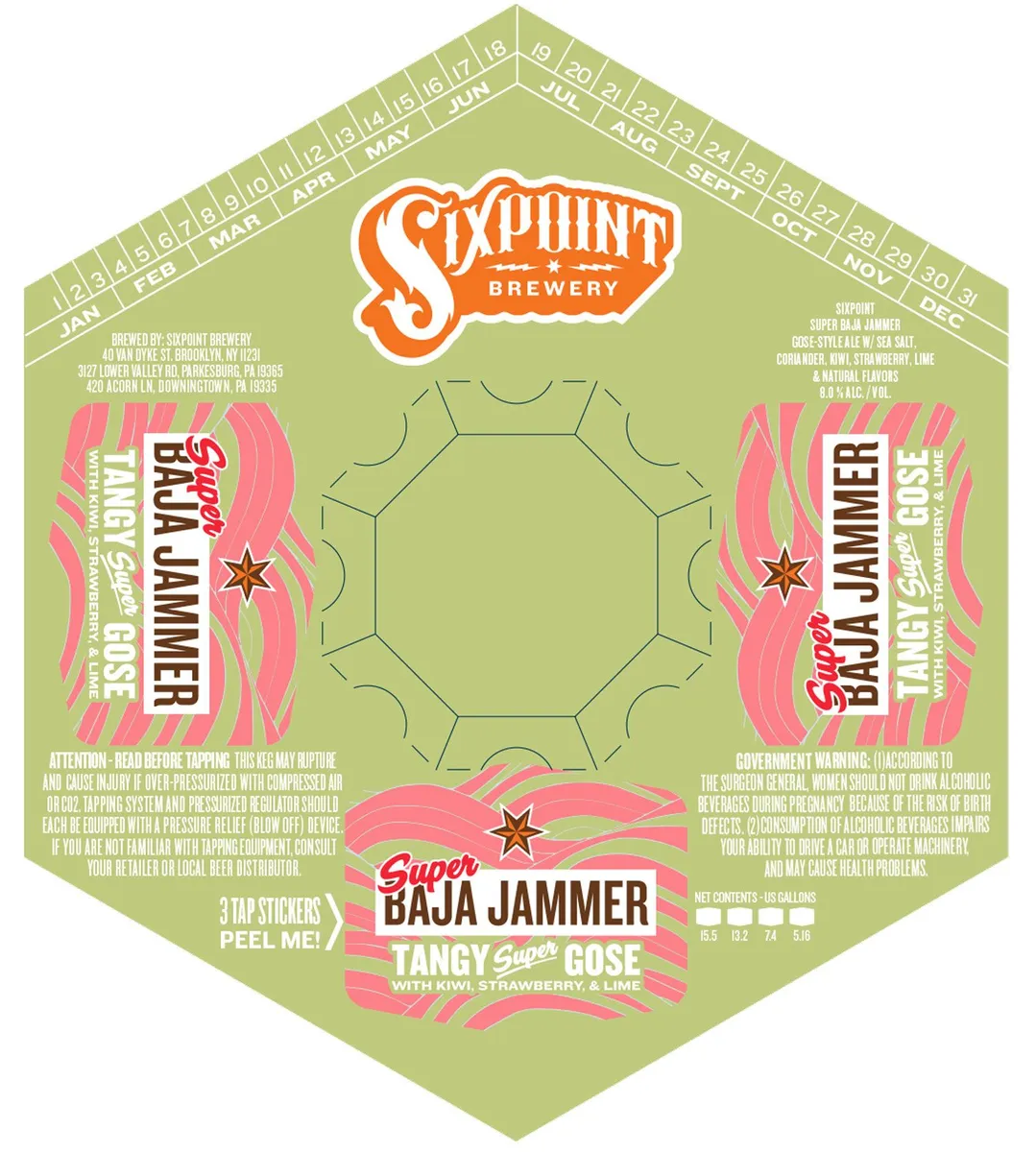 Super Baja Jammer label art — SIXPOINT BREWERY